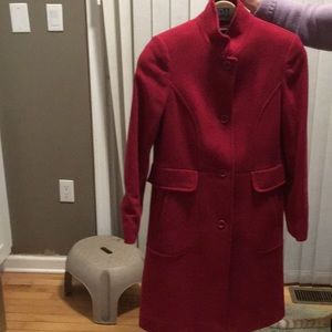 DKNY wool/nylon red coat 40” length